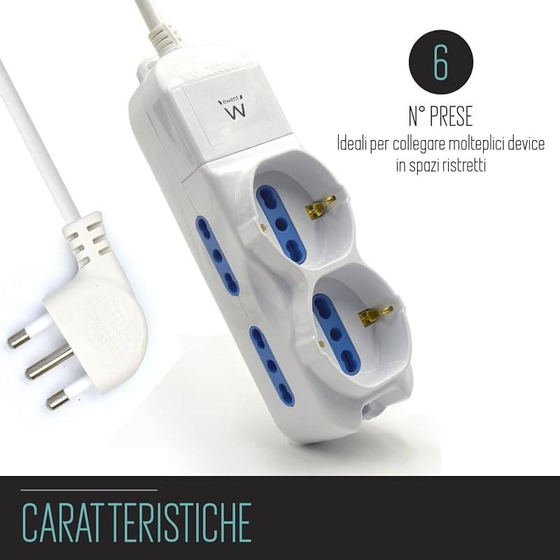 Ewent Multipresa 6 Posti con Spina Italiana 16A EW3920 — miniatura 4