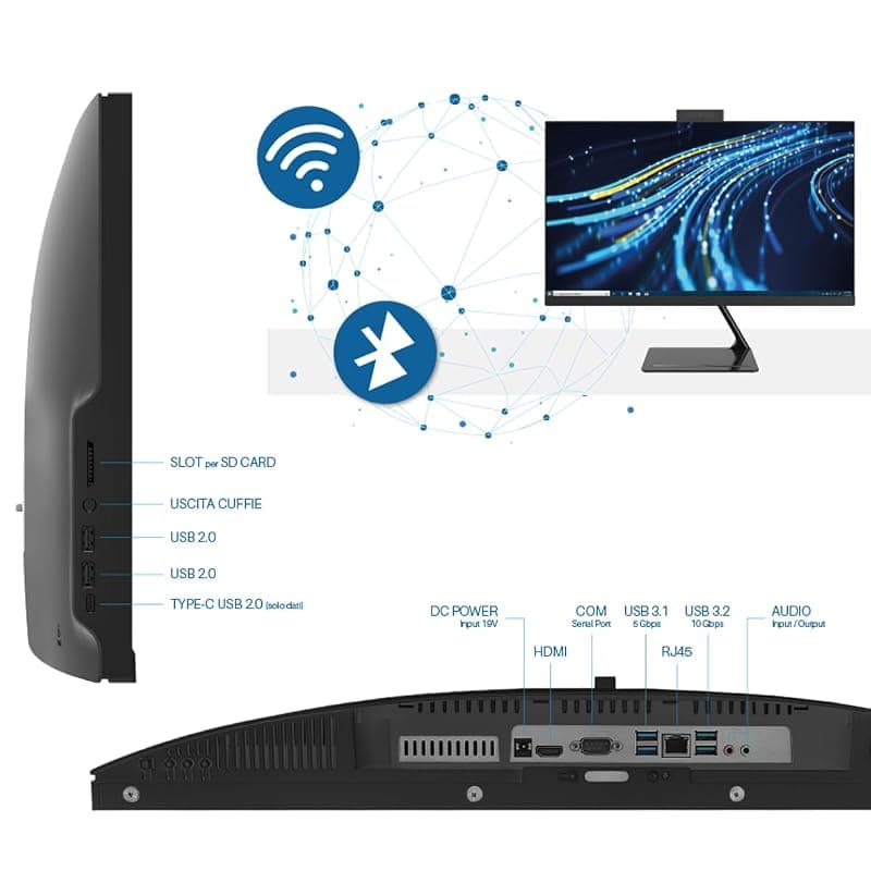 Atlantis NEXUS Z24 AIO PC All In One 24" A25-Z24-B H610 Socket 1700, Senza CPU/RAM/HDD/Sistema Operativo, Nero — miniatura 8