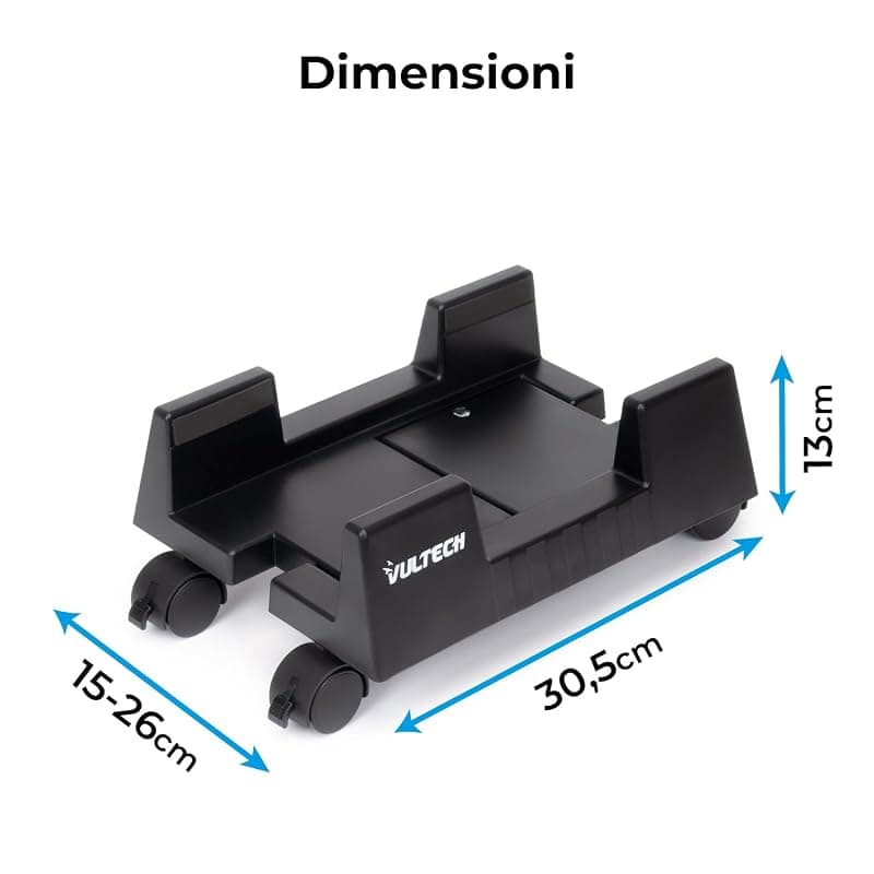 Vultech Carrello Porta PC in ABS con Rotelle da Trasporto CP-02 — miniatura 2