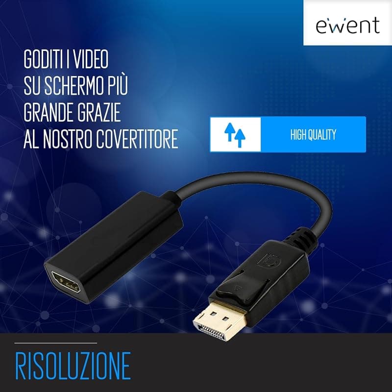 Ewent Adattatore Displayport DP – HDMI 4K M/F 0.15 mm EC1456 — miniatura 4