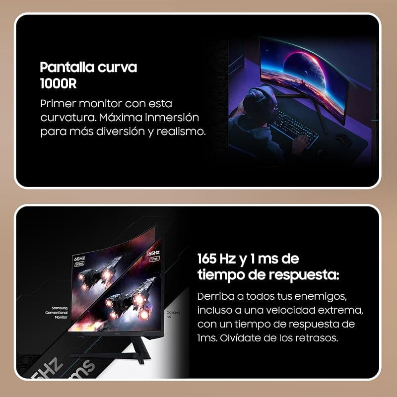 Samsung Monitor Gaming LED 32" Odyssey G5 Curvo QHD 1MS HDMI/Display-Port LS32CG552EUXEN — miniatura 2
