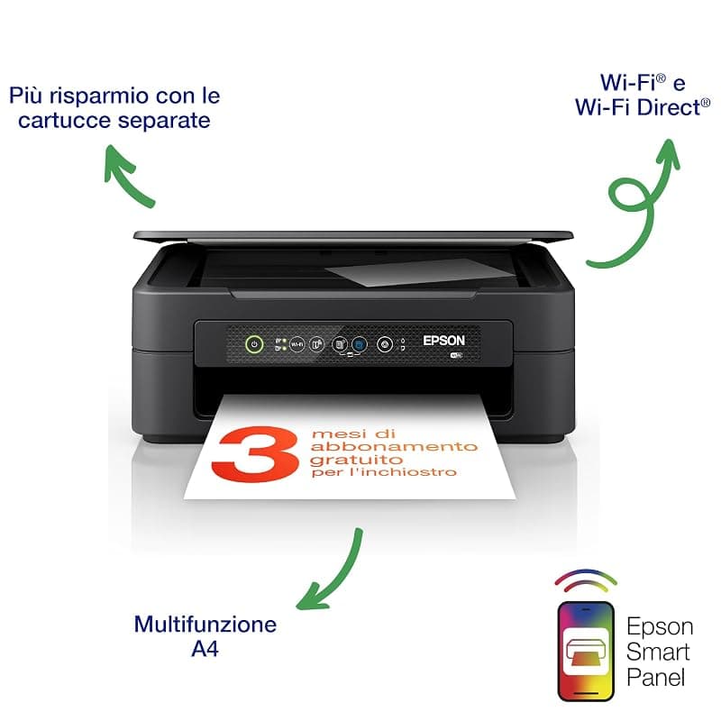 Epson Expression Home XP-2200 Stampante Multifunzione A4 getto d'inchiostro (Stampa Fronte Retro, Scansione, Copia), Wi-Fi Direct, Stampa da mobile e Cloud, 3 mesi inchiostro — miniatura 2
