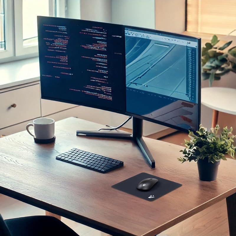 VulTech® Mouse Pad MP-01N - Tappetino per Mouse con Base in Gomma Antiscivolo, Superficie in Microfibra a Scorrimento Fluido, Arrotolabile, Resistente, Portatile - Nero — miniatura 3