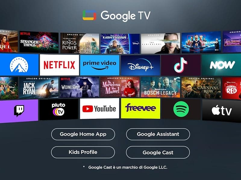 TCL QLED 65'' 65P69K smart tv 4K Ultra UHD, Dolby Audio, DVB-T2Hevc Main 10,Google Tv, 65 pollici, QLED 60HZ — miniatura 7