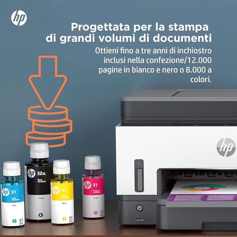 HP Smart Tank 7605 28C02A, Stampante Multifunzione a Colori, Serbatoio d'Inchiostro ad Alto Volume di Stampa, Fino a 12000 Pagine (Nero) e 8000 Pagine (Colore), F/R Automatica — miniatura 7