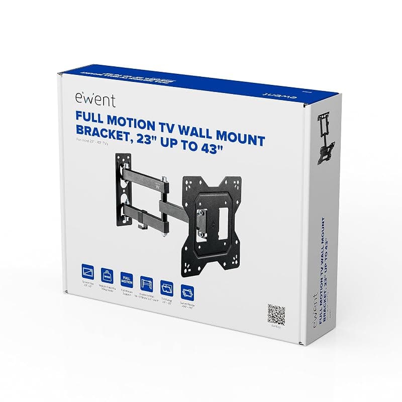 Ewent EW1522 Supporto da Parete per TV/Monitor da 13 a 42 Pollici con Braccio a Doppio Snodo e Orientabile, Vesa Fino a 200 x 200 mm, Nero — miniatura 8