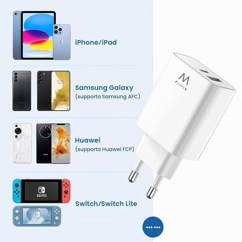 Ewent Caricatore Spina USB-C per Smartphone/Tablet QC3.0 30W EW1325 — miniatura 7