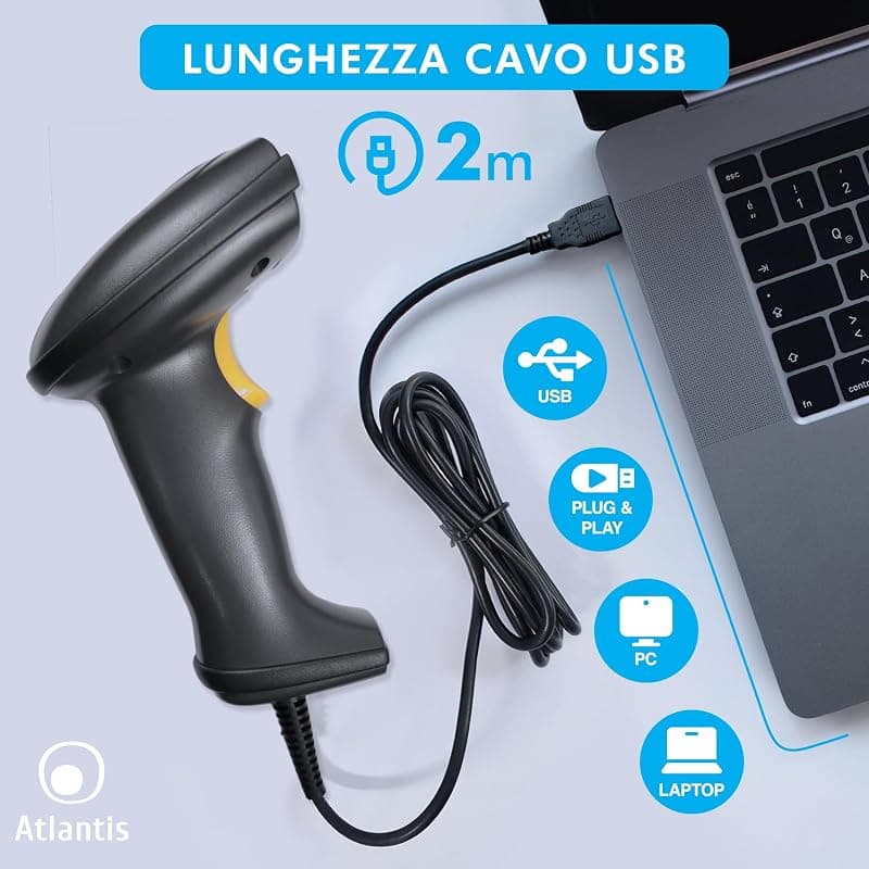 Atlantis Barcode Scanner USB A08-LS160 — miniatura 5