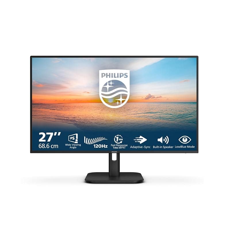 PHILIPS Monitor 27E1N1200A 27 pollici 1920x1080, FHD, 120Hz, IPS Panel, 4ms GtG, Speakers, (HDMI1x 1.4 DP 1x 1.2) Nero — miniatura 2