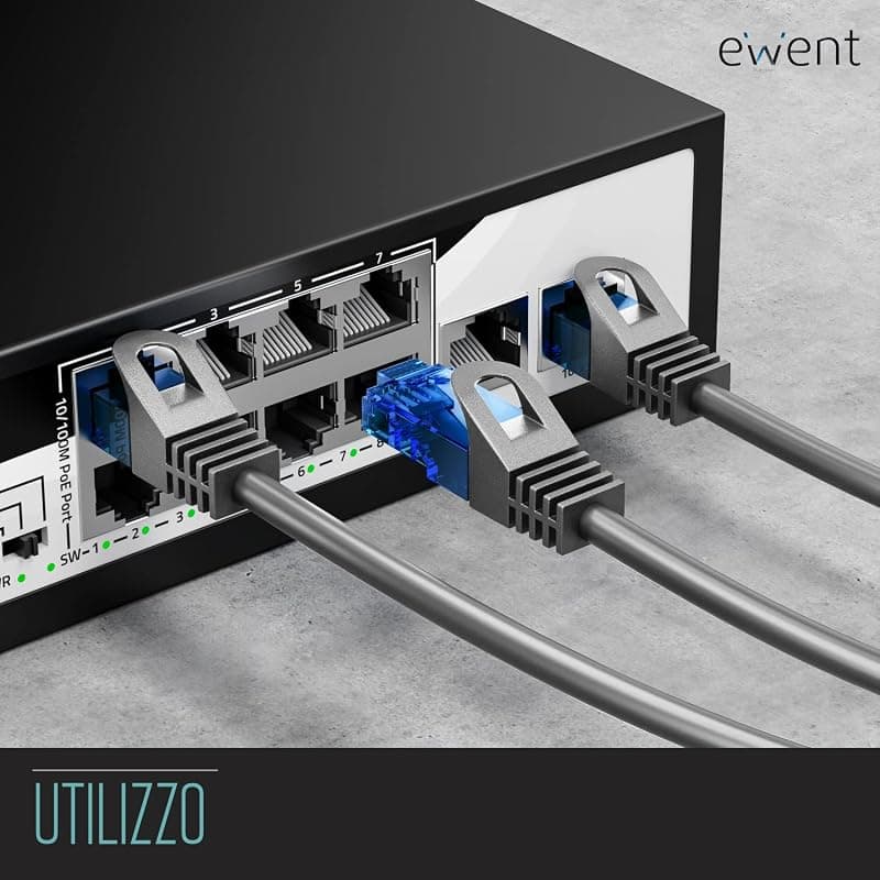 Ewent EW-5U-010 Cavo di Rete, Patch Cat 5e U/UTP, AWG 26/7, 2 Connettori RJ45, 1m, Grigio — miniatura 6