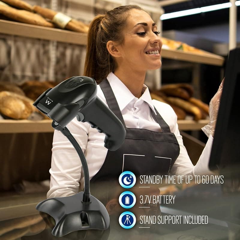 Ewent EW3431 Lettore Barcode 1D e 2D Wireless,Lettore di Codici a Barre Senza Fili USB Cablato,Wireless Barcode Scanner Codici a Barre Digitali/Stampati,Funziona con — miniatura 9
