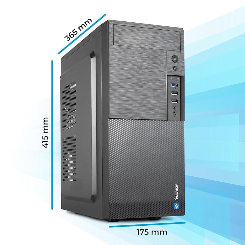 Case VulTech ATX VCO-A1699 Rev. 2.1 senza alimentatore, computer case compatto 2x Usb 2.0, 1x Usb 3.0, colore nero — miniatura 7