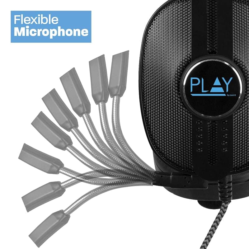 Ewent PL3321|Cuffia Gaming con Microfono Regolabile|Illuminazione RGB|Adattatore Jack da 3.5 mm|Cavo lungo 1.5 M|Cuffie Over-ear|Cuffie da gioco per PS4-PS5/Xbox One-Xbox — miniatura 4