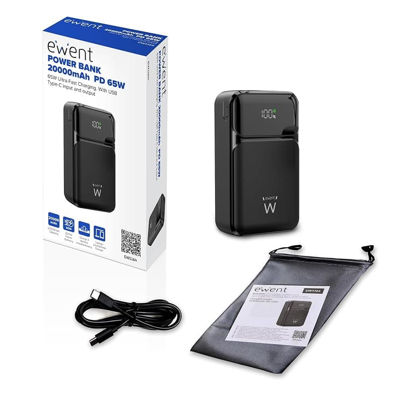 Ewent Power Bank 20000 mAh 65W Ultra-Rapida con USB-C EW1164 — miniatura 3