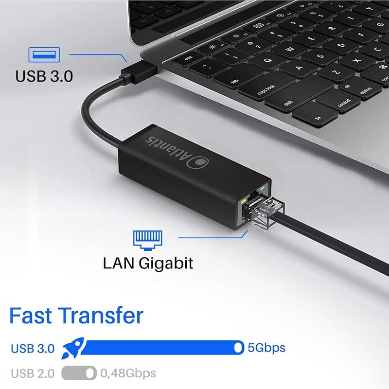 ATLANTIS A02-UTL30 Adattatore da USB 3.0 a Porta Lan Fast Ethernet 10/100/1000Mbit — miniatura 3