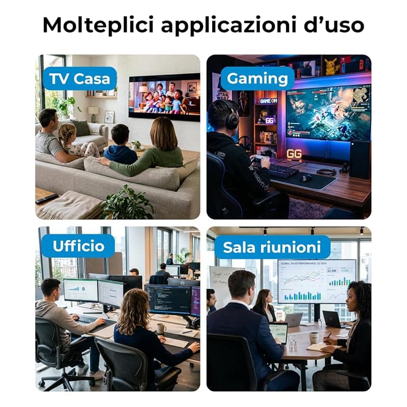 VulTech AA14302 Cavo HDMI 1.4 Alta Velocità 1.8 Metri - Supporta Full HD 1080p, 3D, ARC - Compatibile con TV, Monitor, PS5, Xbox, Decoder, Lettori Blu-Ray, PC — miniatura 4