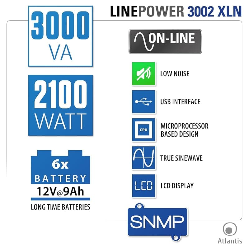 Atlantis UPS Linepower 3002XLN 3000VA/2100W A03-OP3002XLN — miniatura 9