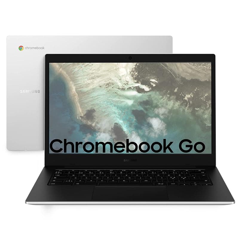Samsung Galaxy Chromebook Go, Computer Portatile XE340XDA-KA1IT Chrome OS, Processore Intel Celeron, Display Screen 14” Full HD LED, RAM 4GB, Memoria eMMC 64GB, USB-C, Silver