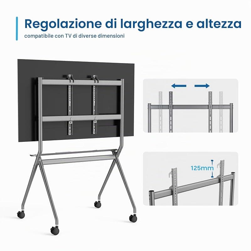 Ewent Supporto a Pavimento per TV/Monitor Interattivi AD Alto Carico EW1542 — miniatura 4