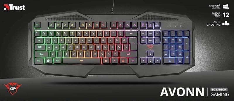 Trust Gaming GXT 830-RW Avonn Tastiera da Gioco Illuminata, Nero [Layout Italiano] — miniatura 7