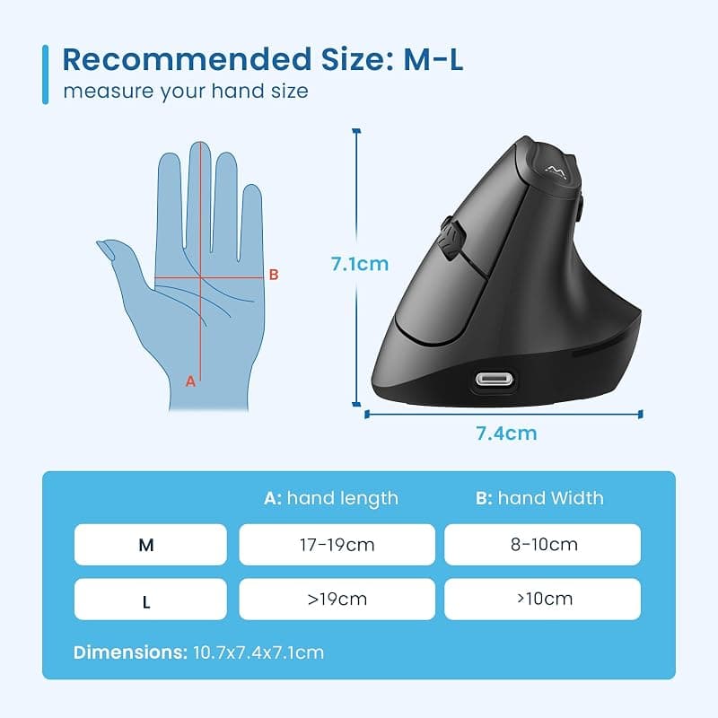Ewent Mouse Ergonomico con Impugnatura Verticale Wireless EW3208 — miniatura 8