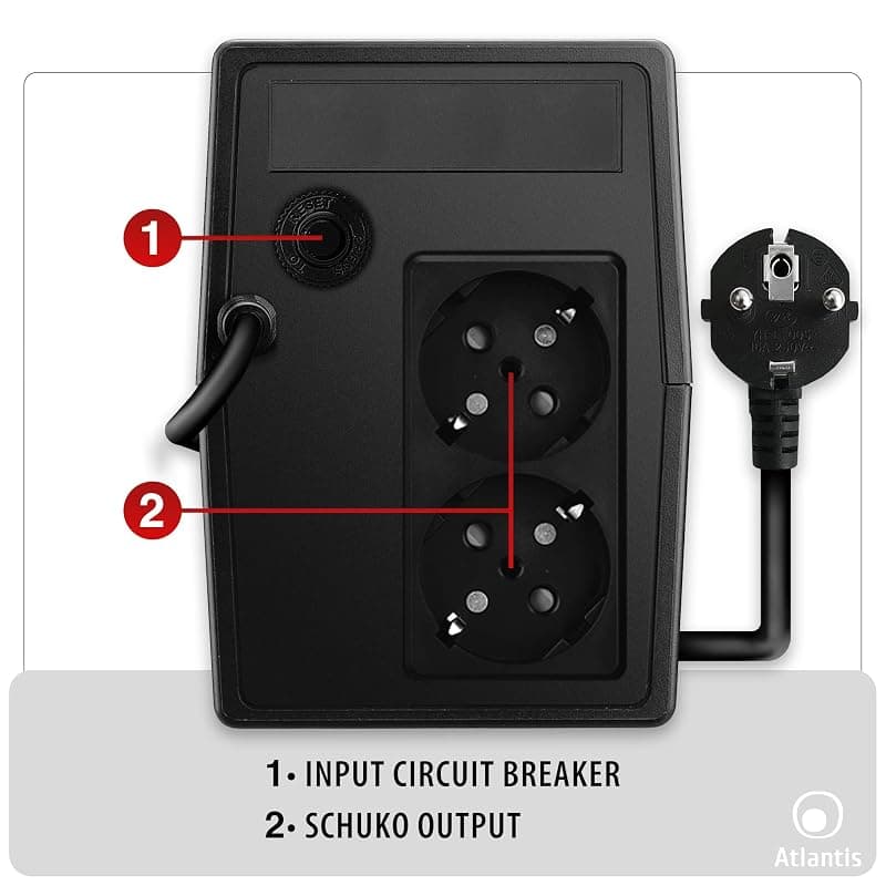 Atlantis Gruppo di Continuità UPS X1500 Line Interactive 1000VA/500W — miniatura 3