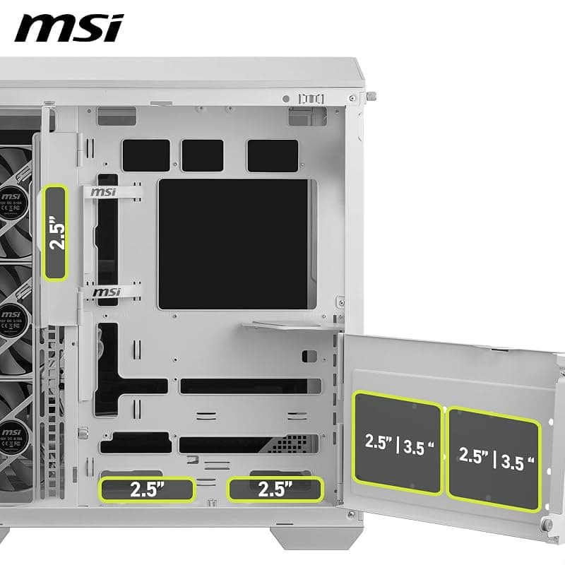 MSI Case Micro-ATX MID-Tower Mag Pano 100R Bianco Argb No Alim 306-7G26W22-HH9 — miniatura 5