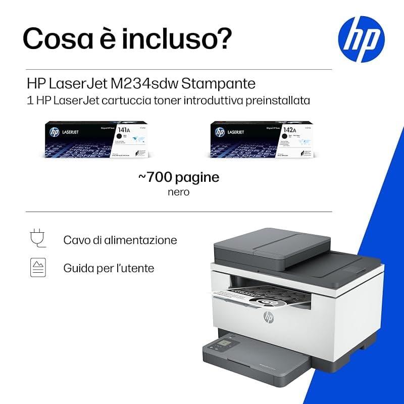 HP LaserJet M234sdw 6GX01F, Stampante Multifunzione A4, Stampa Fronte e Retro Automatica in Bianco e Nero, 29 ppm, WiFi, Ethernet, USB, ADF, Smart, No Fax, Schermo LCD a icone — miniatura 9