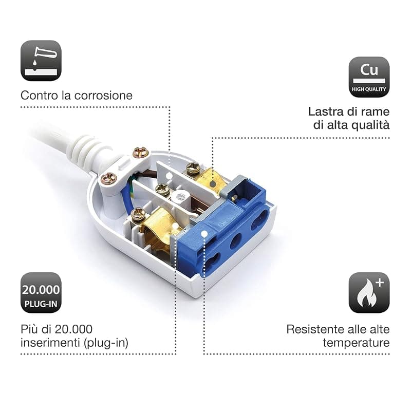 Ewent Prolunga Elettrica 5 MT Presa Italiana 16A Bianca EW3812 — miniatura 5