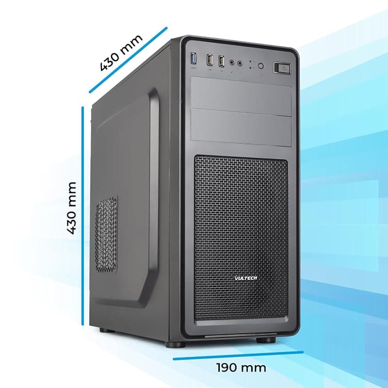 VulTech VCO-A2699 Case ATX senza Alimentatore, Computer Case compatto, Compatibile con MicroATX 1x USB 3.0, 2x USB 2.0, colore nero — miniatura 7