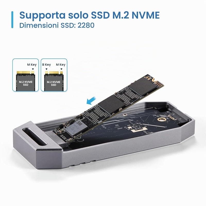 Ewent Box Esterno per SSD PCIe M.2 NVME Type-C EW7062 — miniatura 2
