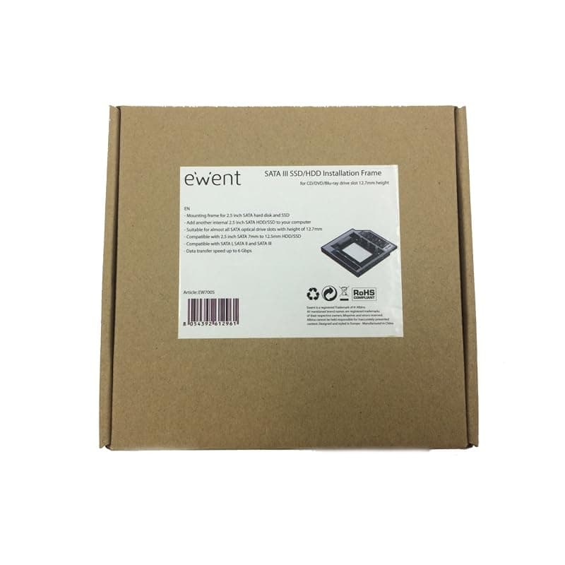 Ewent Caddy HDD/SSD SATA-III per Drive CD/DVD 12,7 MM EW7005 — miniatura 7