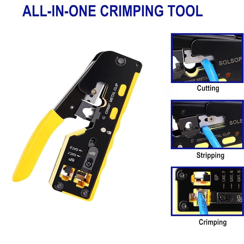 Ewent Pinza per Crimpare Professionale per Plug Modulari RJ45 CAT.5E/CAT.6/CAT.6A EW9006 — miniatura 3
