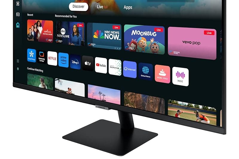SAMSUNG Smart Monitor M5 Nero - 27'' - Piastrella VA, FHD (1920 x 1080), 60Hz, 4ms, Inclinabile, 2 x HDMI (1.4), 2 x USB-A, Smart TV, Gaming Hub, LS27DM500EUXEN — miniatura 3