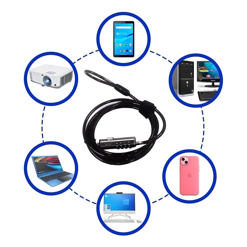 Ewent Cavo di Sicurezza con Lucchetto a Combinazione Notebook con Slot Nano EW1238 — miniatura 5