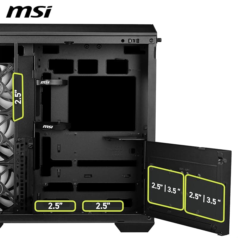 MSI Case Micro-ATX MID-Tower Mag Pano 100R Nero Argb No Alim 306-7G26R21-HH9 — miniatura 5