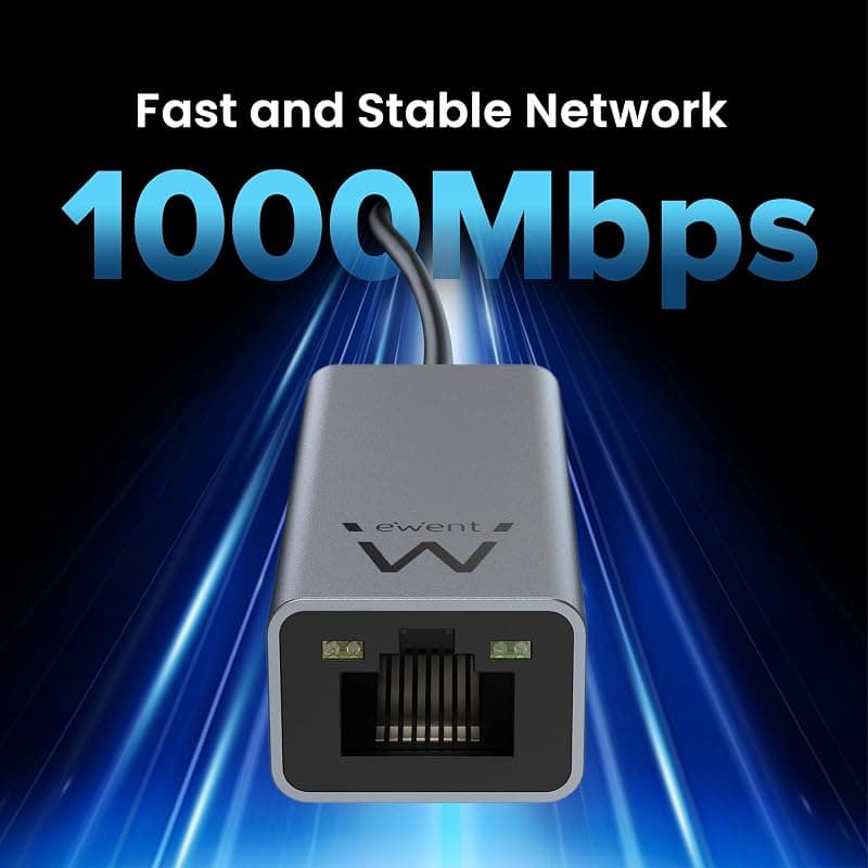 Ewent Adattatore da USB-C 3.2 a RJ45 per Rete 10/100/1000 EW9818 — miniatura 3