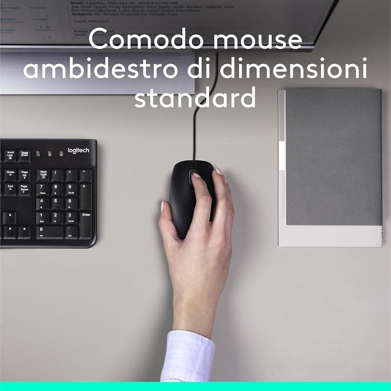 Logitech Kit Tastiera + Mouse USB MK120 Nera 920-002543 — miniatura 3