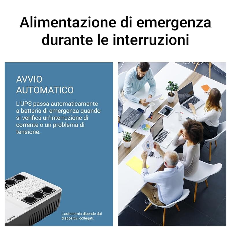 Legrand UPS monofase Gruppo di Continuità per PC LG-310082, Keor Multiplug, con Caricatore USB, 6 prese multistandard, Stabilizzazione AVR, 800 VA/480 W, Autonomia fino a 15 minuti — miniatura 7