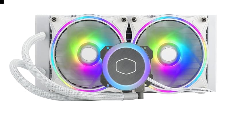 Cooler Master MasterLiquid ML240 Illusion Edizione White CPU Dissipatore ad Acqua AIO, Pompa 3° Gen, 2 Ventole Halo ARGB 120 mm, Radiatore 240 mm, Controller ARGB, Compatibile — miniatura 2