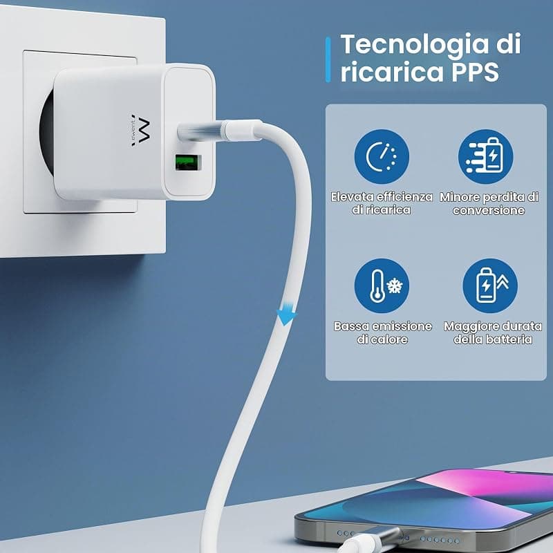 Ewent Caricatore Spina USB-C per Smartphone/Tablet QC3.0 30W EW1325 — miniatura 5