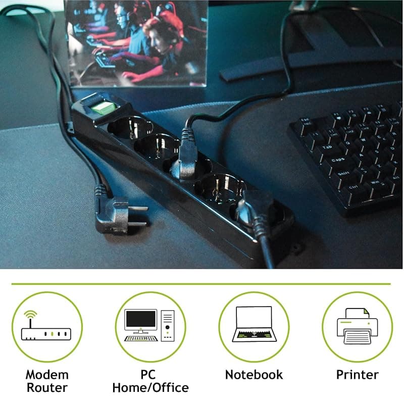 Tecnoware Multipresa Power Cleaner 5 Uscite Tipo Schuko/Italia Attacco Schuko FMP5GIG — miniatura 4