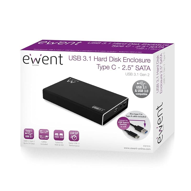 Ewent Box per HDD/SSD 2,5" USB 3.1 in Alluminio EW7070 — miniatura 6