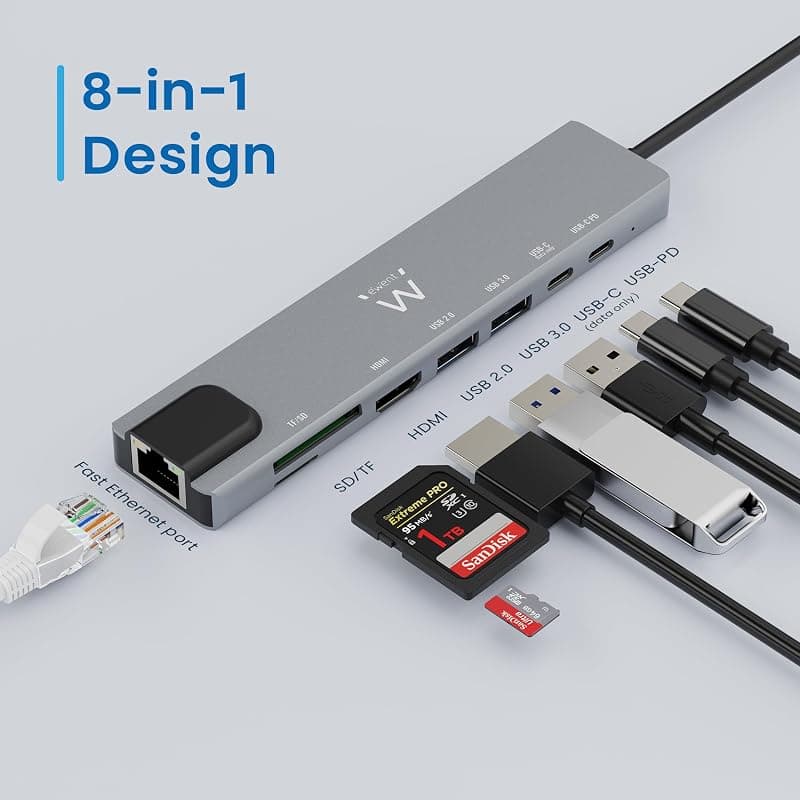 Ewent Docking Multiporta 8 in 1 EW1146 — miniatura 2