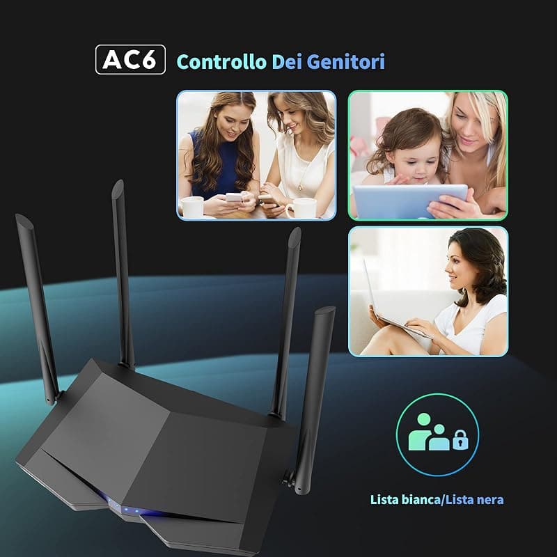 Tenda Router Wireless 4 Antenne da 5dBi 1200 Mbps AC6 — miniatura 7