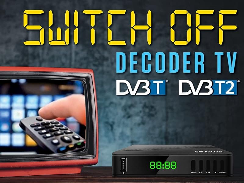 Atlantis SMARTIX DH17 Decoder Digitale Terrestre DVB T2 HEVC H.265 mpeg2/mpeg4 H264 Media Player Porta USB. HDMI e SCART Telecomando Learning, Main 10, Nero — miniatura 3