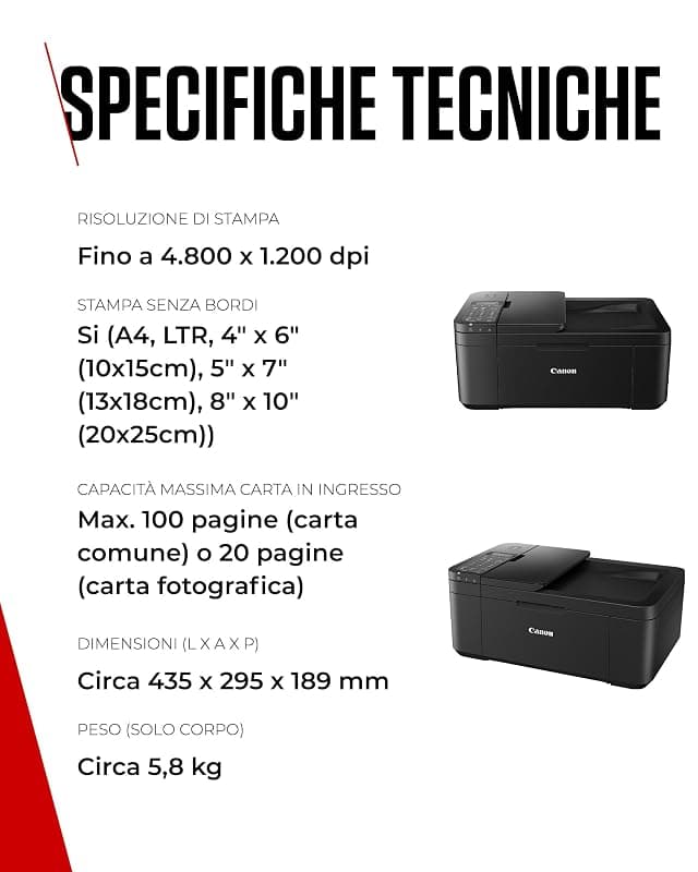 Canon PIXMA TR4750i - Stampante Wireless Multifunzione 4 in 1 - Stampa, Scansione, Copia, Fax - Fronte/Retro, ADF 20 Fogli, Stampa Foto Senza Bordi 4x6, Compatibile con PIXMA — miniatura 6