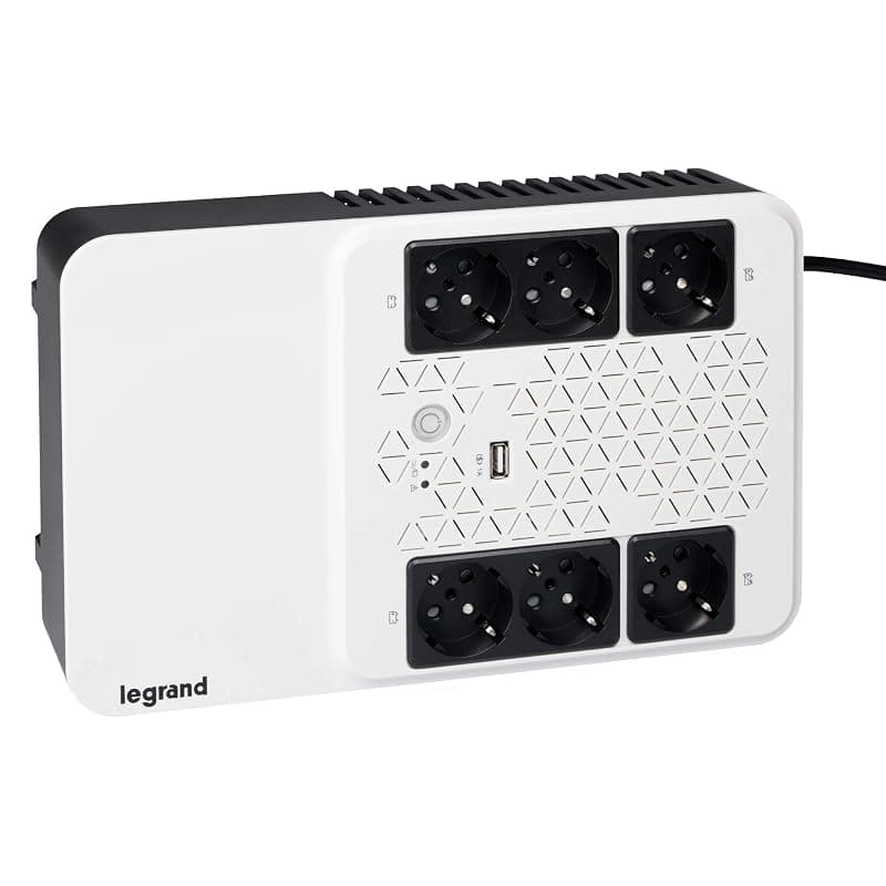 Bticino Legrand UPS monofase Gruppo di Continuità per PC LG-310081, Keor Multiplug, con Caricatore USB, 6 prese multistandard, Stabilizzazione AVR, 600 VA/360 W, Autonomia fino a — miniatura 7