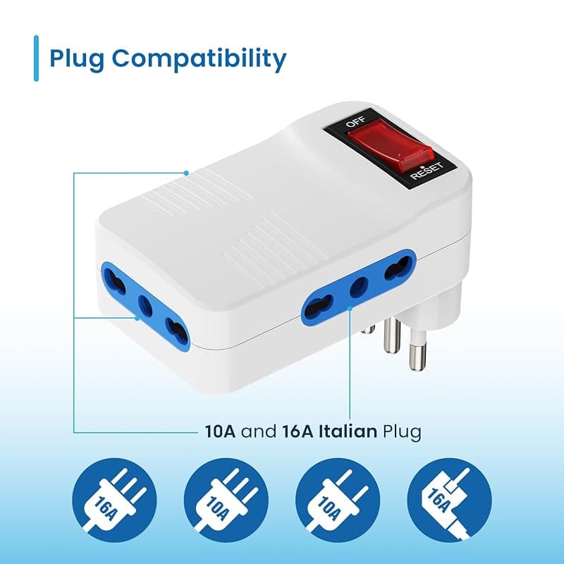 Ewent Adattatore Elettrico 3 Prese con Spina Italiana 10A EW1188 — miniatura 2