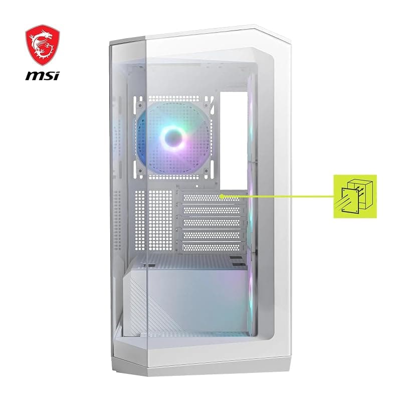 MSI Case Micro-ATX MID-Tower Mag Pano M100RW Bianco Argb No Alim 306-7G24W24-809 — miniatura 2